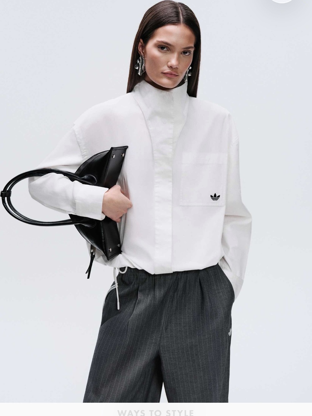 adidas x ASOS collab White Long-Sleeve High-Collar Shirt
